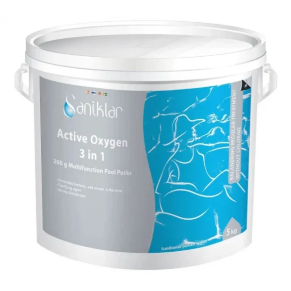 Saniklar Active Oxygen Tabs 3-i-1 200 g klorfri pooltabs til swimmingpool