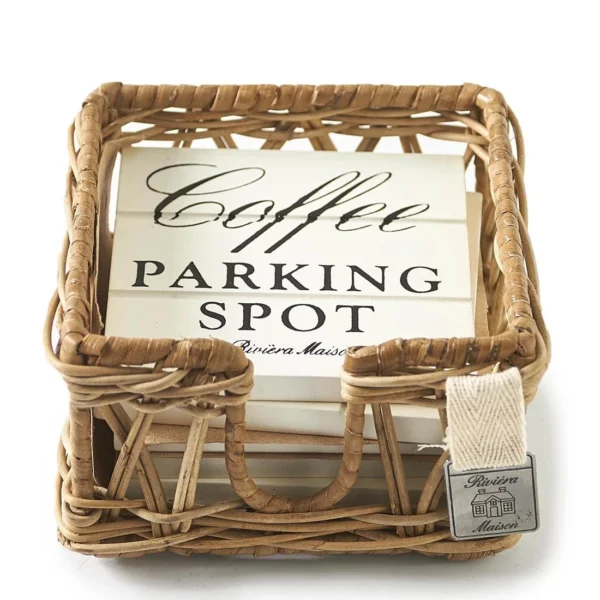 "Parking spot" bordskånere i rattan og MDF fra Rivièra Maison