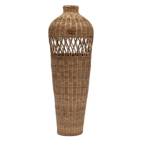 474950 cross weave rattan vase