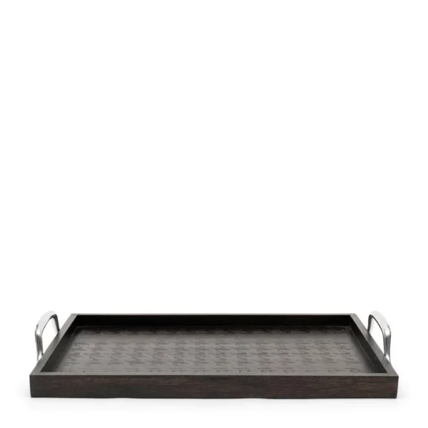 Pied-de-Poule bakke fra Rivièra Maison måler 60x40cm og er fremstillet i sort mangotræ