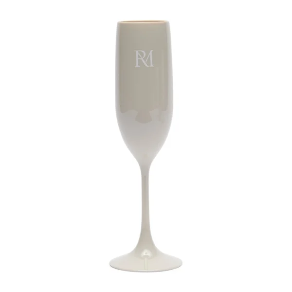 RM Monogram champagneglas i beige akryl fra Rivièra Maison
