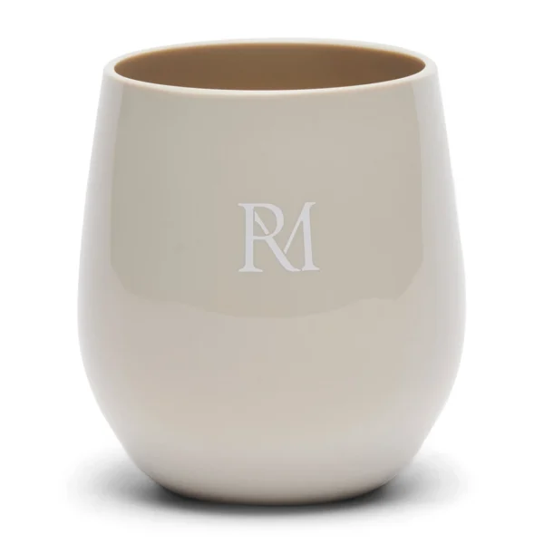 RM Monogram vandglas i beige akryl fra Rivièra Maison