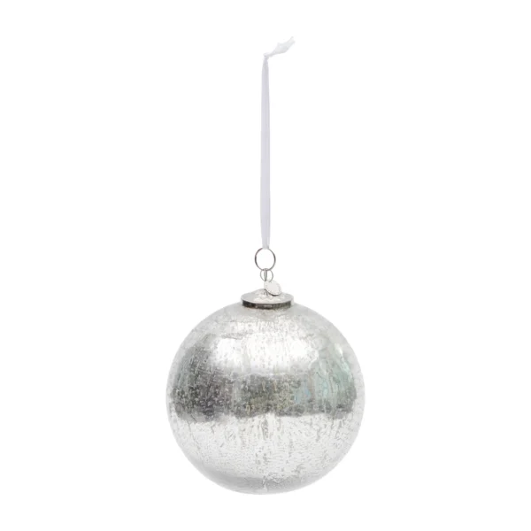 Antik julekugle i sølvfarvet glas med en diameter på 15cm fra Rivièra Maison