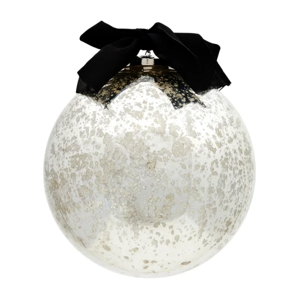 Sølvfarvet julekugle i glas og med en diameter på 20cm fra Rivièra Maison