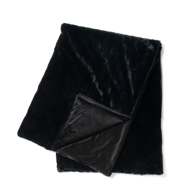 Curcio plaid i sort som måler 170x130cm fra Rivièra Maison