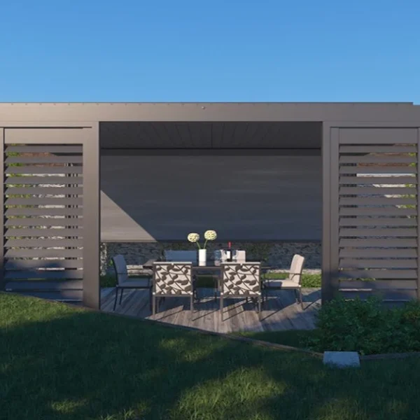Jalousidøre til Viskan pergola med justerbare aluminiumslameller